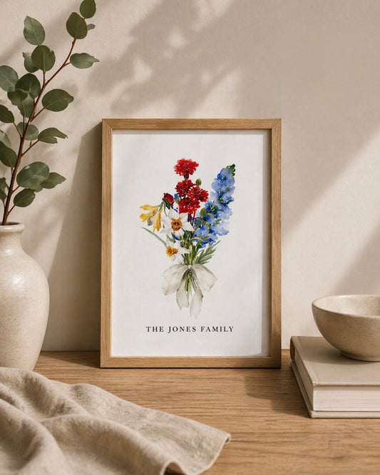 Birth Flower Bouquet Frame